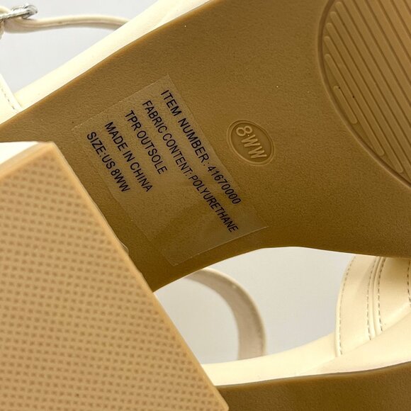 Torrid Cream Ankle Strap Chunky Heels - Size 8WW - Picture 9 of 9